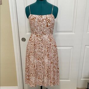 Jealous Tomato Brown and White Midi Dress